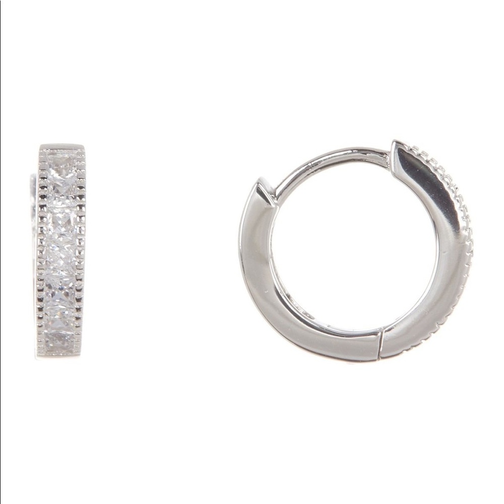 Judith Jack Sterling Silver Crystal Huggies